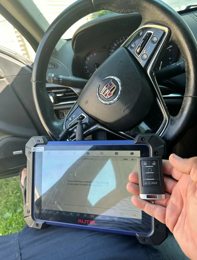 Key fob battery replacement on a Toyota smart key in Port St. Lucie