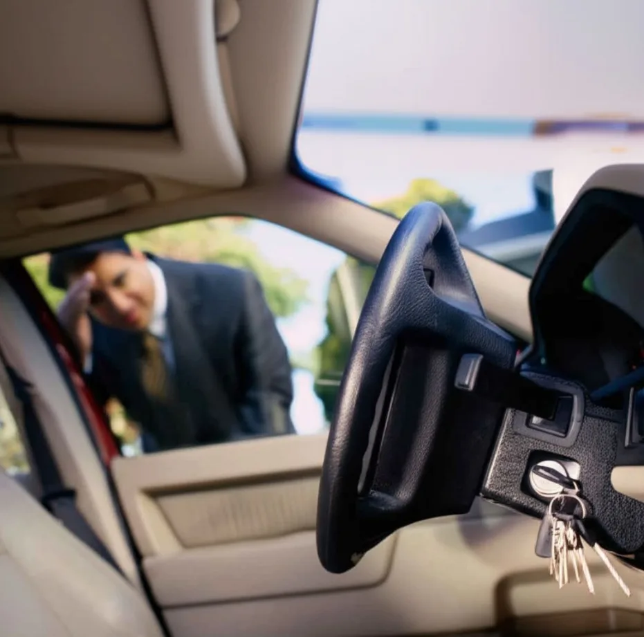 Wedge + air pump tools used for non-destructive car lockout entry